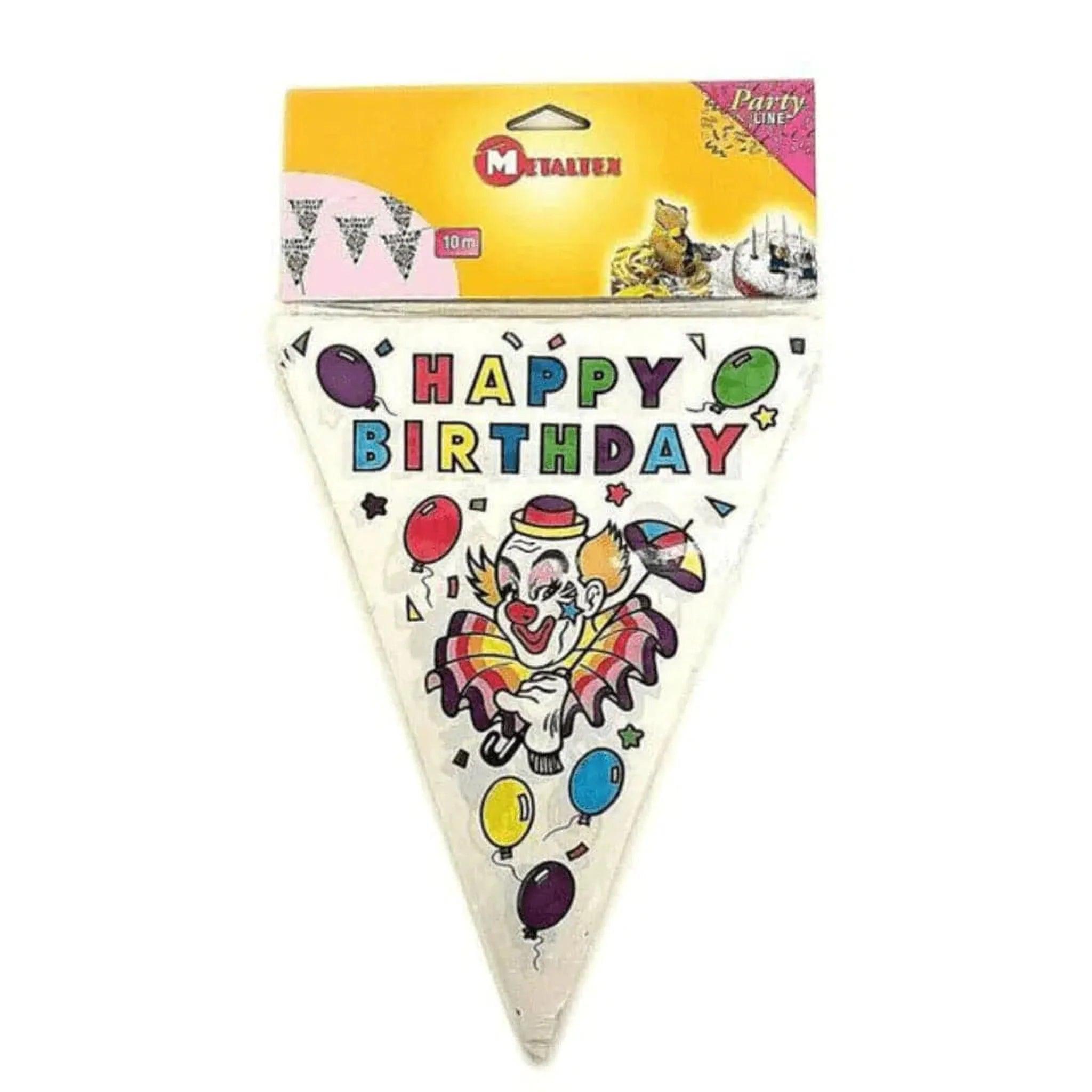 Happy Birthday Bunting Banner Hanging Decorations 10 Metres - PoundToys